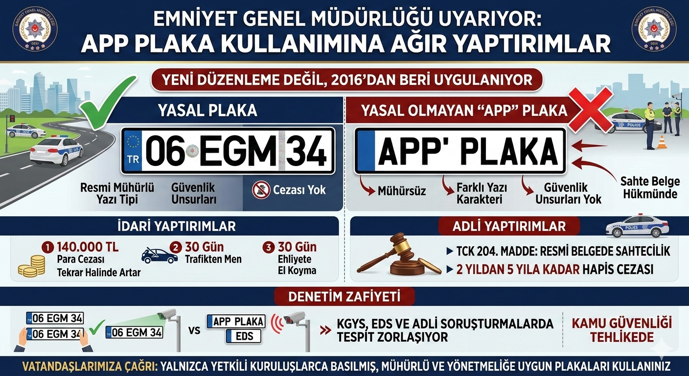​SAHTE PLAKAYA HAPİS VE AĞIR YARI: EMNİYET’TEN 