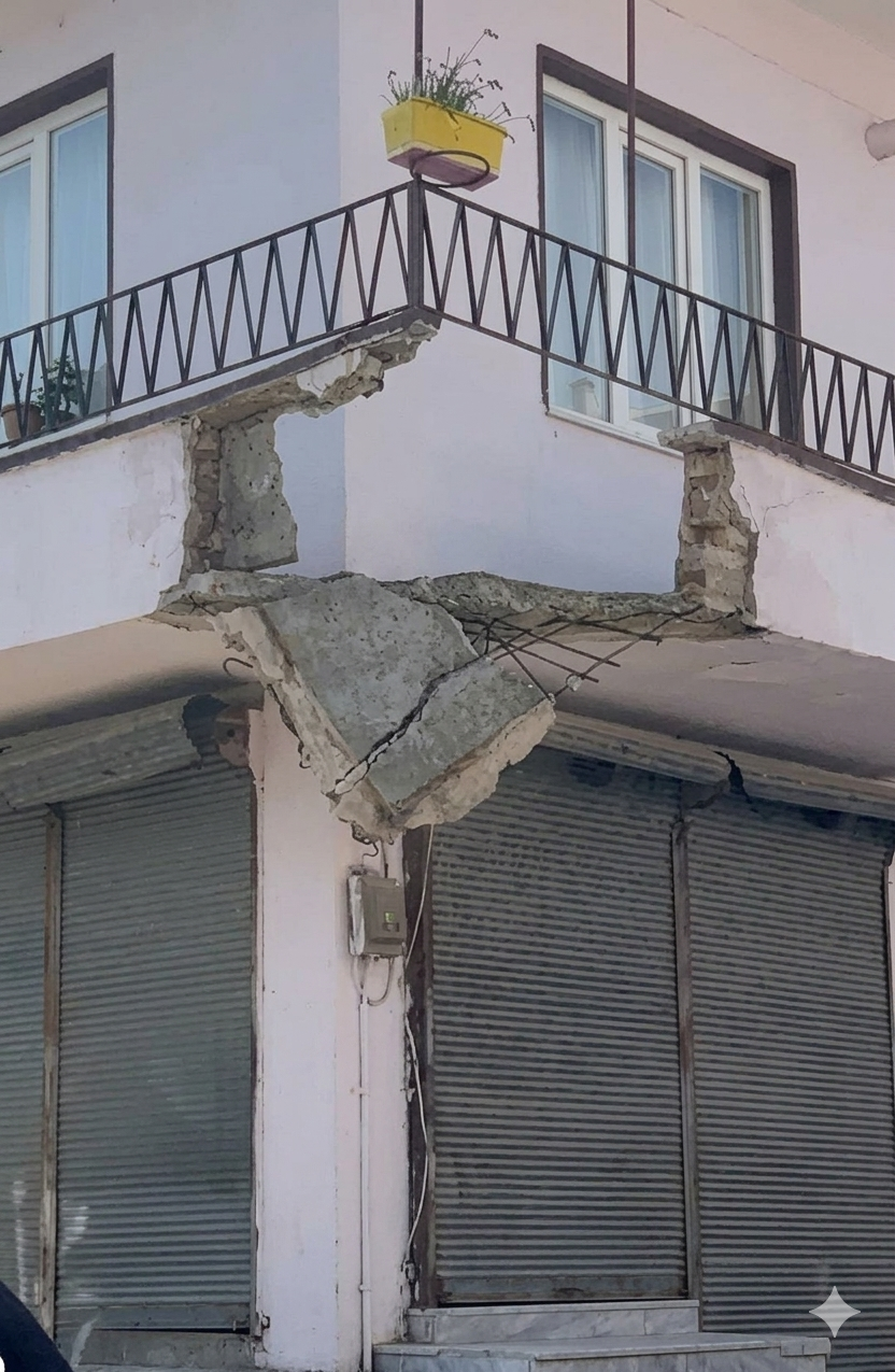 Efeler’de Balkon Çöktü: Baba ve Oğlu 5 Metreden Beton Zemine Düştü