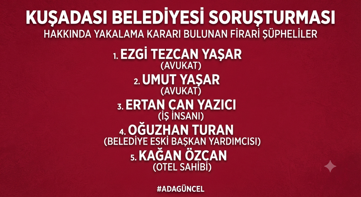 Kuşadası Belediyesindeki Rüşvet Soruşturmasında Gözler Firari İsimlerde!