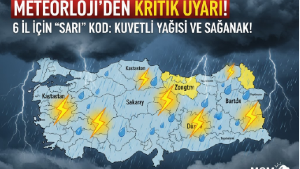 METEOROLOJİ UYARDI: 6 İLDE SARI KOD ALARMI — SAĞANAK VE SEL TEHLİKESİ!