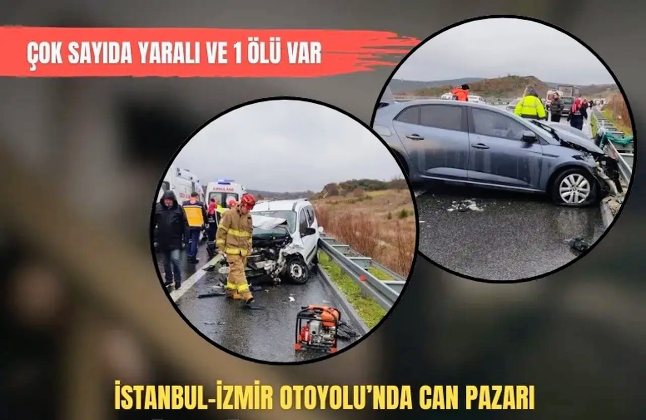 Otoyolda Can Pazarı   12 Araç Birbirine Girdi, 1 Kişi Hayatını Kaybetti