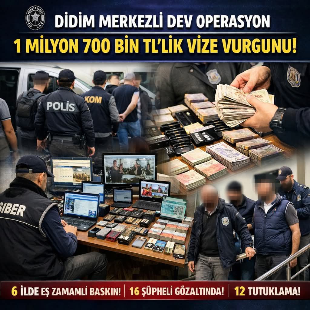 Didim KOM’dan Dev Operasyon: 60 Vatandaşı Dolandıran Şebekeye Darbe