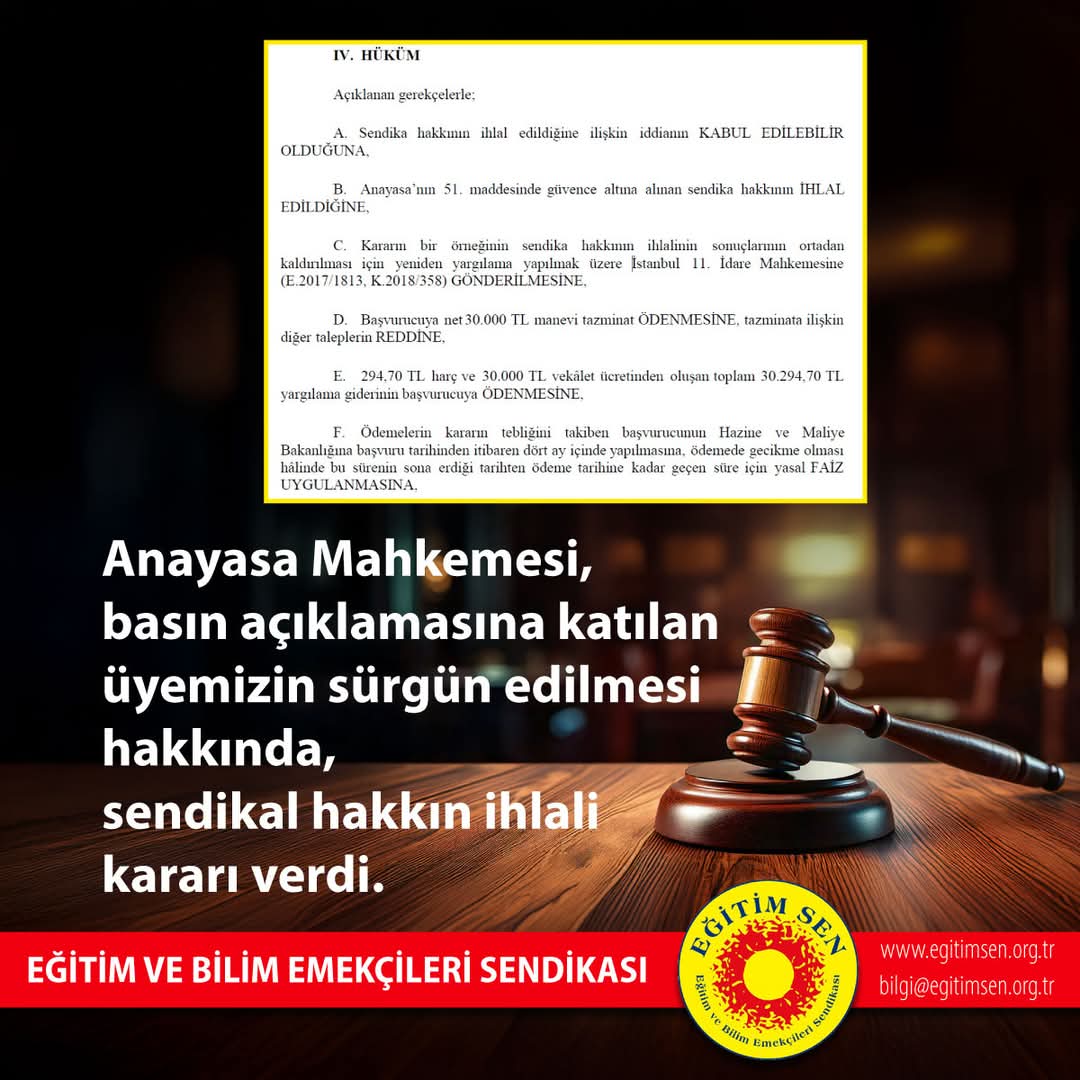 SENDİKA HAKKINA BÜYÜK DARBE! ANAYASA MAHKEMESİ’NDEN KRİTİK KARAR