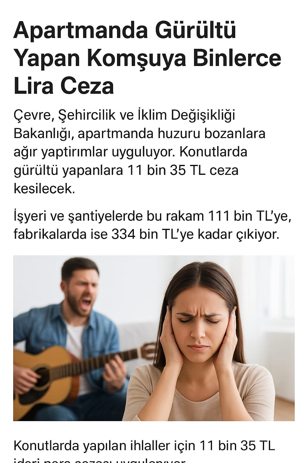 Apartmanda Gürültü Yapan Komşuya Binlerce Lira Ceza