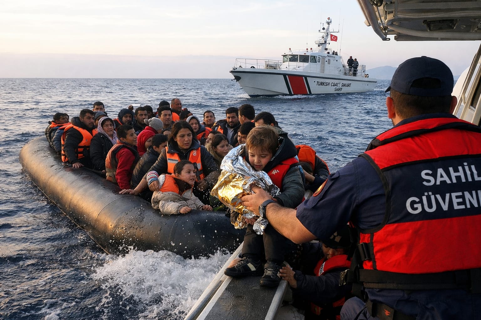 AYDIN AÇIKLARINDA YUNANİSTAN TARAFINDAN GERİ İTİLEN 289 DÜZENSİZ GÖÇMEN KURTARILDI