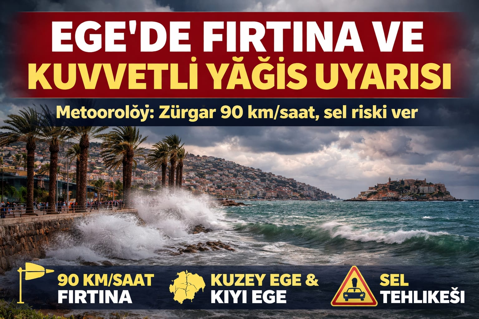 Ege’de Fırtına ve Kuvvetli Yağış Uyarısı