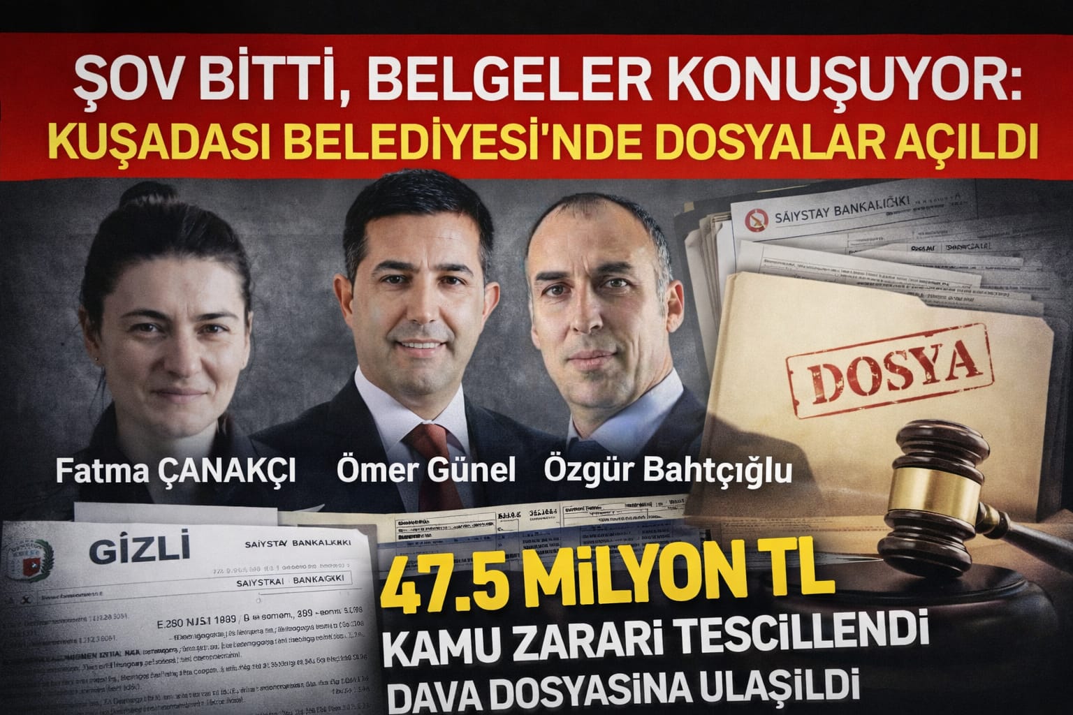 ŞOV BİTTİ, BELGELER KONUŞUYOR  !!!  KUŞADASI BELEDİYESİ’NDE DOSYALAR AÇILDI