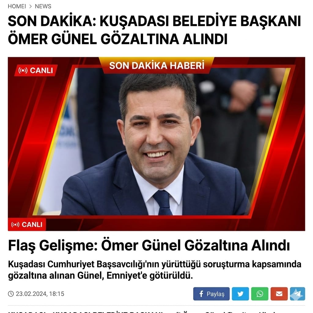 Kuşadası Belediye Başkanı Ömer Günel Gözaltına Alındı! Yolsuzluk Soruşturmasında Deprem!