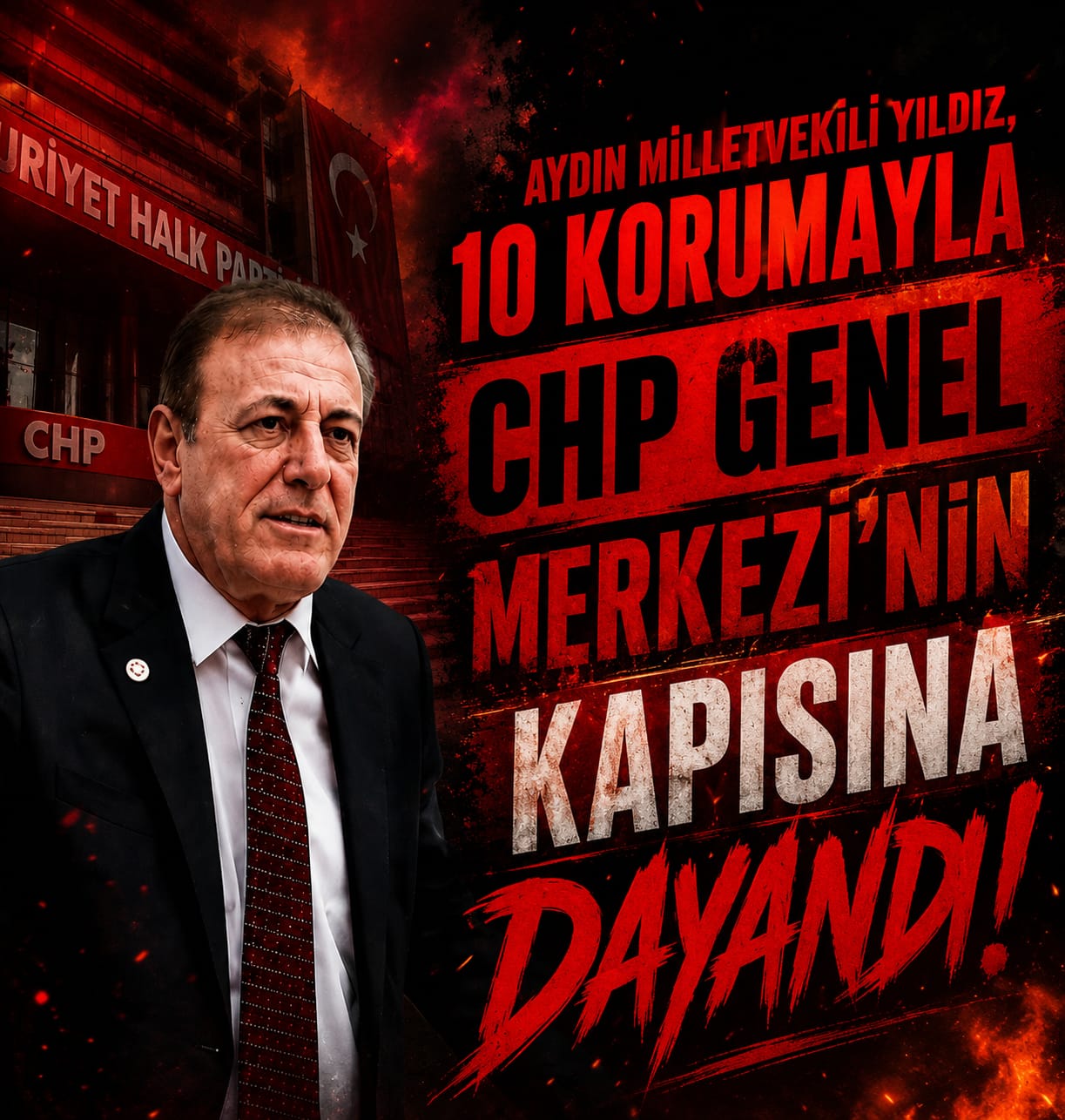​CHP GENEL MERKEZİ ÖNÜNDE SICAK SAATLER! AYDIN MİLLETVEKİLİ HÜSEYİN YILDIZ KORUMALARIYLA KAPIDA