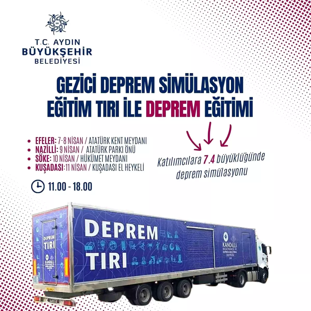 Aydın'da Deprem Simülasyon Eğitim Tırı Başlıyor