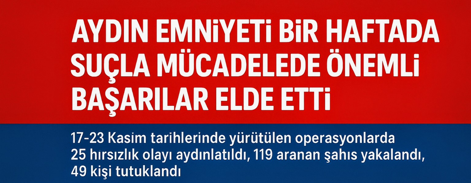Aydın Emniyeti Bir Haftada Suçla Mücadelede Önemli Başarılar Elde Etti
