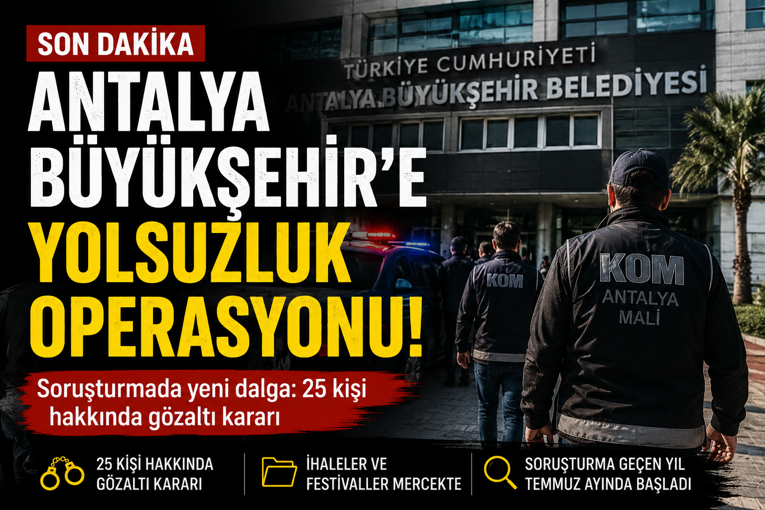 ANTALYA BÜYÜKŞEHİR’E YOLSUZLUK OPERASYONU