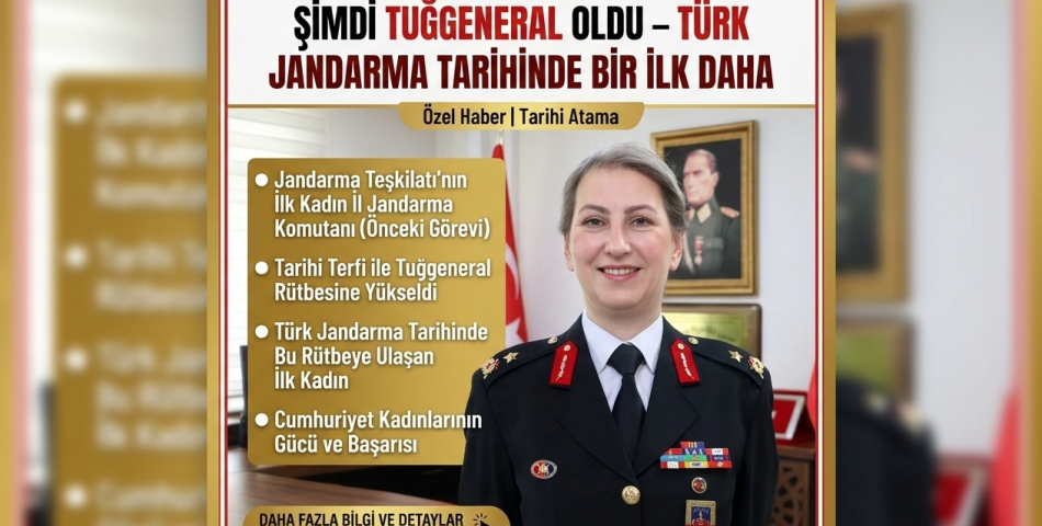 İLK KADIN İL JANDARMA KOMUTANIYDİ, ŞİMDİ TUĞGENERAL OLDU – TÜRK JANDARMA TARİHİNDE BİR İLK DAHA