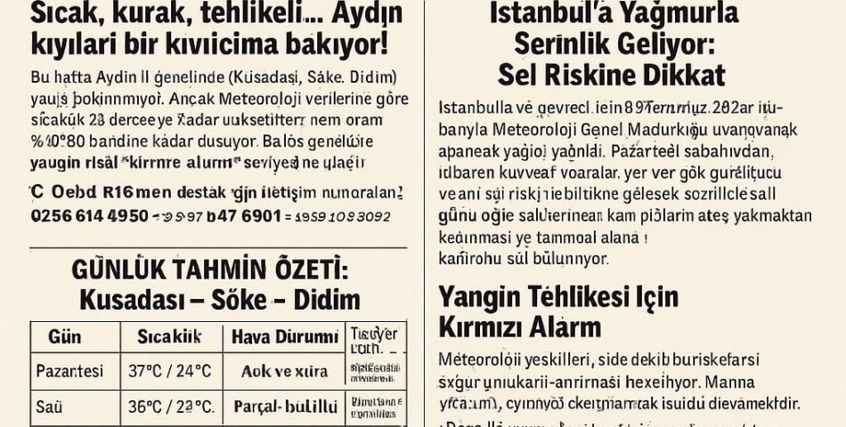 Ege’de Tehlike Çanları, İstanbul’da Sağanak Alarmı: Hava Dengesi Bozuldu