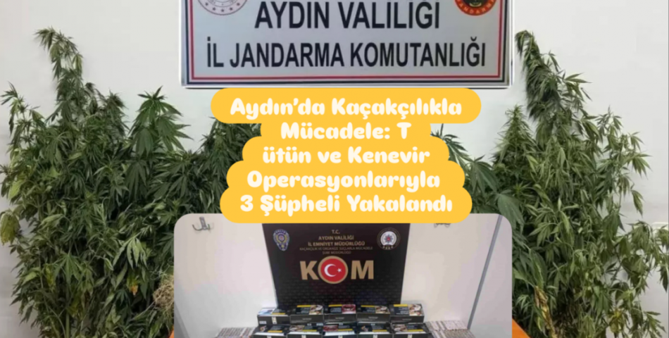 Aydın’da Kaçakçılıkla Mücadele: Tütün ve Kenevir Operasyonlarıyla 3 Şüpheli Yakalandı