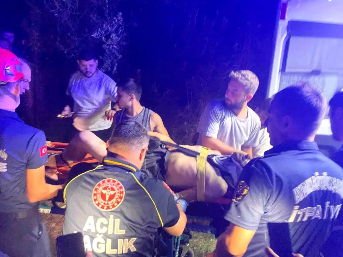 Aydın’da Motosiklet Uçuruma Düştü