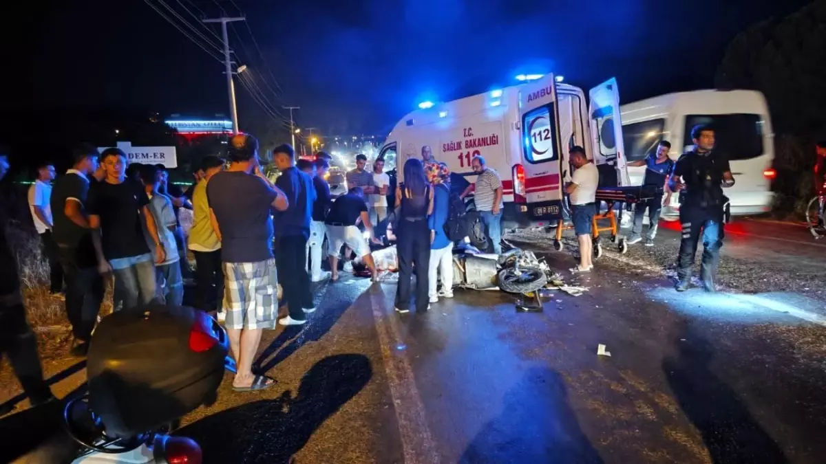Didim’de motosiklet kazası: Baba feryat etti